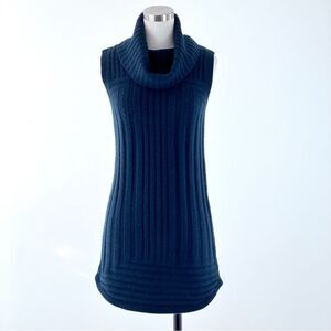 Tahari Green Sleeveless Turtleneck Sweater Dress Size Small